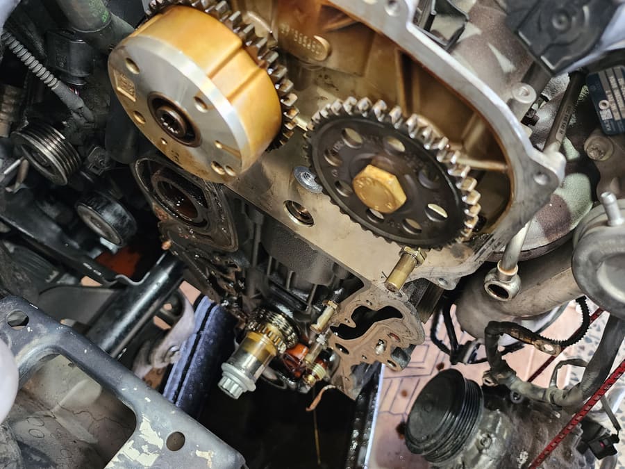 Timing components during an engine rebuild